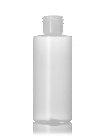 2 oz natural-colored HDPE plastic cylinder round bottle with 20-410 neck finish