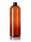 16 oz amber PET plastic cosmo round bottle with 24-410 neck finish