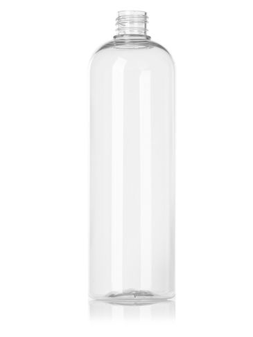 16 oz clear PET plastic bullet round bottle with 24-410 neck finish