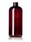 16 oz amber PET plastic boston round bottle with 28-410 neck finish