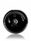 16 oz black PET plastic boston round bottle with 28-410 neck finish