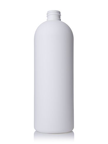 24 oz white HDPE soft touch plastic bullet round bottle with 28-410 neck finish