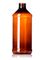 16 oz amber PET plastic modern round bottle with 28-410 neck finish
