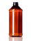 16 oz amber PET plastic modern round bottle with 28-400 neck finish