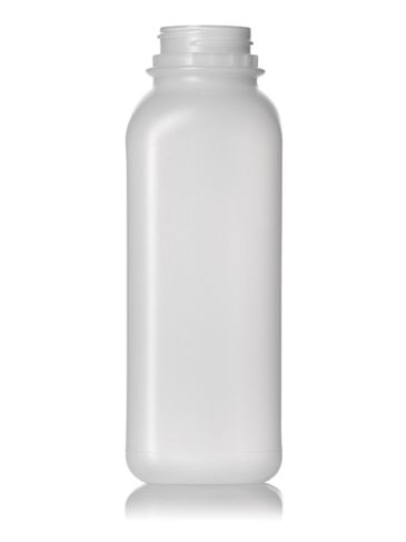 16 oz natural-colored HDPE plastic dairy bottle with 38-400 neck finish