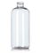 12 oz clear PET plastic boston round bottle with 24-410 neck finish