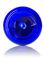 12 oz cobalt blue PET plastic boston round bottle with 24-410 neck finish