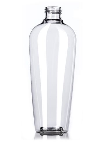 8 oz clear PET plastic tapered naples oval bottle with 24-410 neck finish