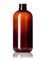 8 oz amber PET plastic boston round bottle with 24-410 neck finish