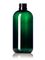8 oz green PET plastic boston round bottle with 24-410 neck finish
