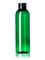 4 oz green PET plastic cosmo round bottle with 24-410 neck finish