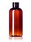 4 oz amber PET plastic boston round bottle with 24-410 neck finish