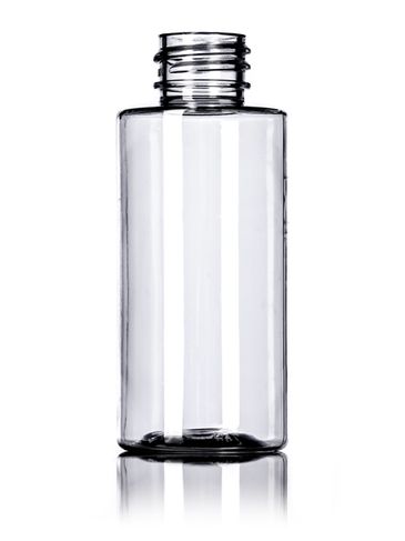 50 mL clear PET plastic cylinder round bottle with 20-410 neck finish