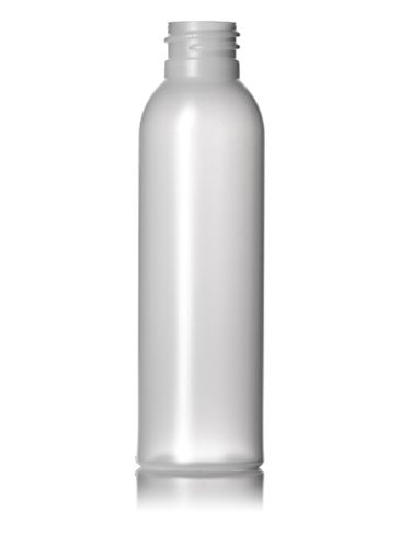 2 oz natural-colored HDPE plastic imperial round bottle with 20-410 neck finish