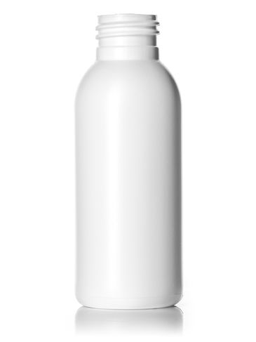 3 oz white HDPE plastic imperial round bottle with 24-410 neck finish