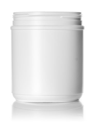 55 oz white HDPE plastic wide-mouth container with 120 mm triple thread neck finish