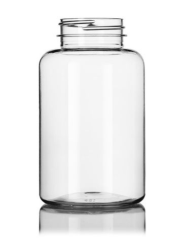 300 cc clear PET plastic pill packer bottle with 45-400 neck finish
