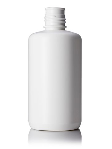 32 oz white HDPE plastic boston round buttress bottle with 38-430 neck finish