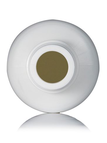 16 oz white HDPE plastic boston round buttress bottle with 38-430 neck finish