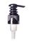 Black PP plastic 24-410 ribbed skirt up-lock spiral-shaped cowl dispensing pump with 6.75 inch dip tube (1.5 cc output)