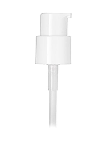 White PP plastic 20-400 smooth skirt fingertip treatment pump with 3.5 inch dip tube (.25 cc output)