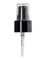 Black PP plastic 24-410 smooth skirt dispensing treatment pump with 8.5 inch dip tube and clear plastic overcap (0.2 cc output)