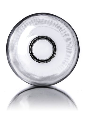 32 oz clear glass boston round bottle with 33-400 neck finish