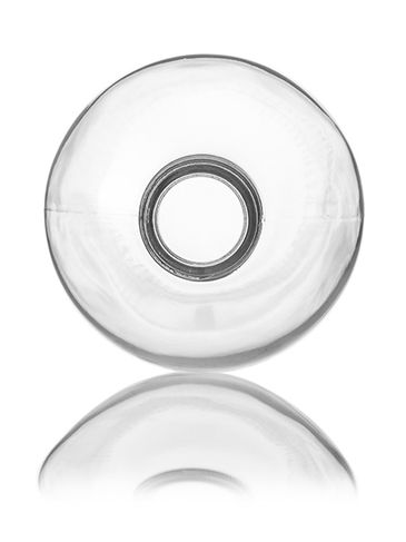 16 oz clear glass boston round bottle with 28-400 neck finish