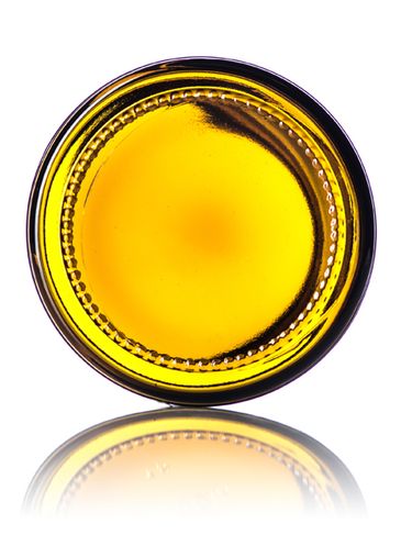 9 oz amber glass straight-sided round jar with 70-400 neck finish