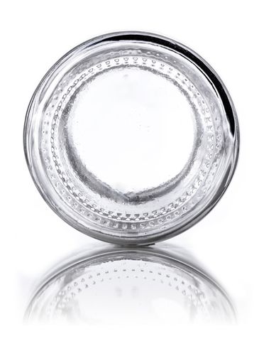 1 oz clear glass boston round bottle with 28-400 neck finish