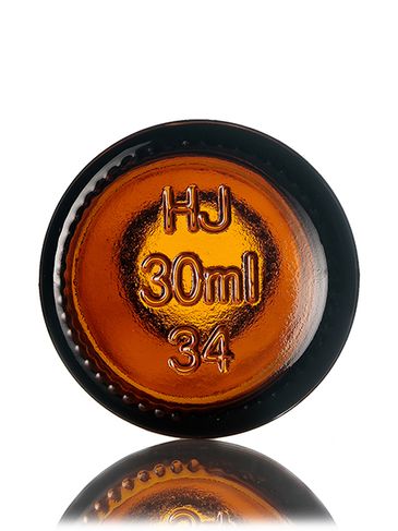 30 mL amber glass boston round euro dropper bottle with 18-DIN  neck finish