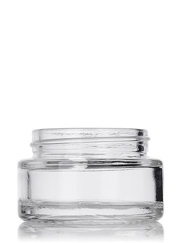 1/2 oz clear glass cylinder low-profile jar with 40-400 neck finish