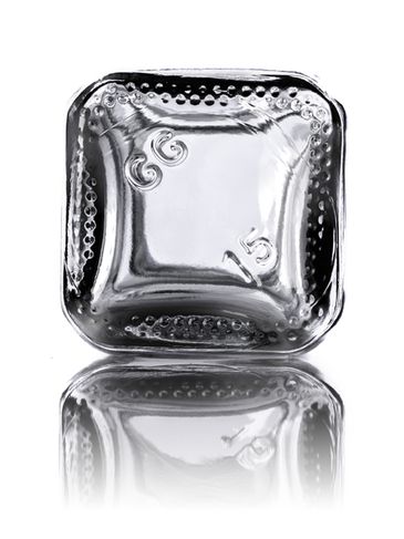 1 oz clear glass french square bottle with 24-400 neck finish