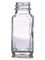 2 oz clear glass french square bottle with 28-400 neck finish