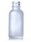 1 oz clear frosted glass boston round bottle with 20-400 neck finish