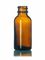 1 oz brown glass boston round bottle with 20-400 neck finish