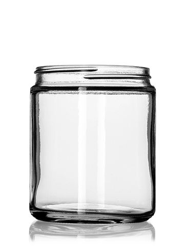 9 oz clear glass straight-sided round jar with 70-405 neck finish