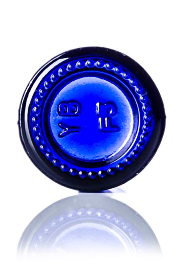 5 mL cobalt blue glass boston round euro dropper bottle with 18-DIN neck finish