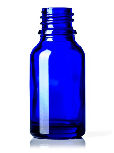 15 mL cobalt blue glass boston round euro dropper bottle with 18-DIN neck finish