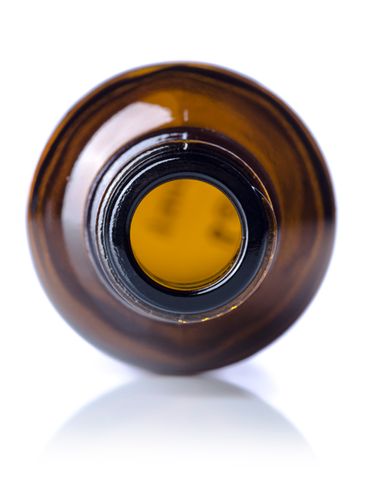 30 mL amber glass boston round euro dropper bottle with 18-DIN neck finish