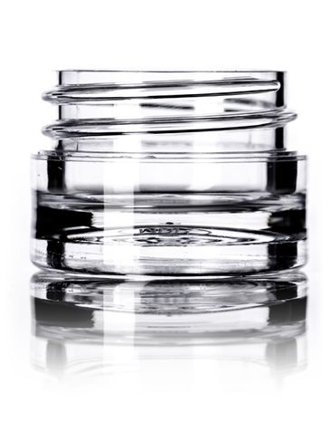 1/8 oz clear PS plastic thick wall jar with 33-400 neck finish