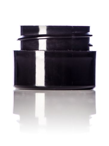 1/4 oz black PP plastic double wall straight base jar with 33-400 neck finish