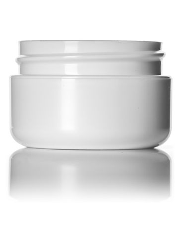 1/2 oz white PP/PS plastic double wall round base jar with 48-400 neck finish