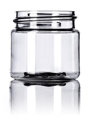 1 oz clear PET plastic single wall jar with 38-400 neck finish