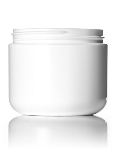 4 oz white PP/PS plastic double wall round base jar with 70-400 neck finish