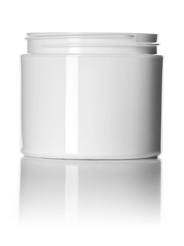 4 oz white PP plastic double wall straight base jar with 70-400 neck finish