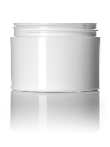 8 oz white PP plastic double wall straight base jar with 89-400 neck finish