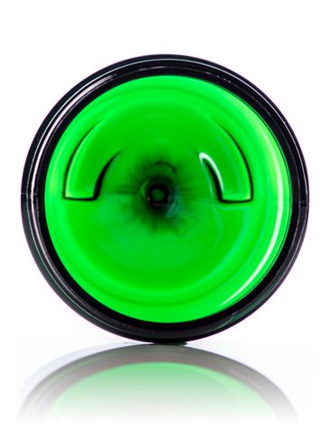 2 oz green PET plastic single wall jar with 48-400 neck finish