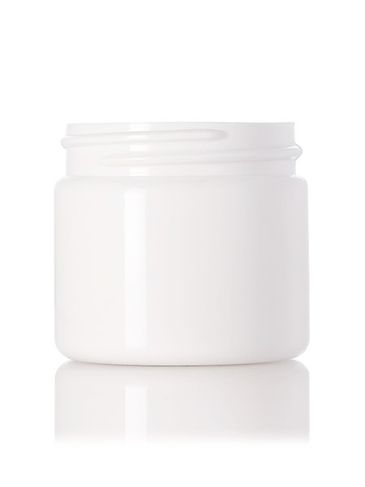 2 oz white PET plastic single wall jar with 48-400 neck finish