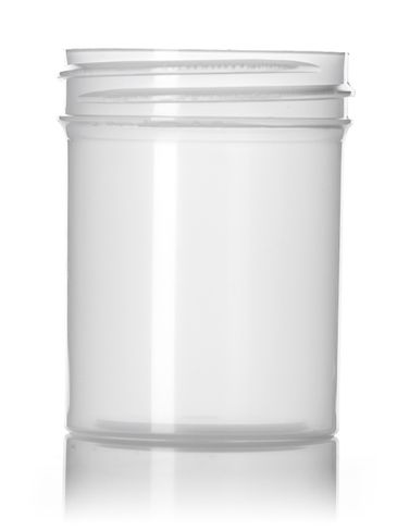 2 oz natural-colored PP plastic single wall jar with 48-400 neck finish